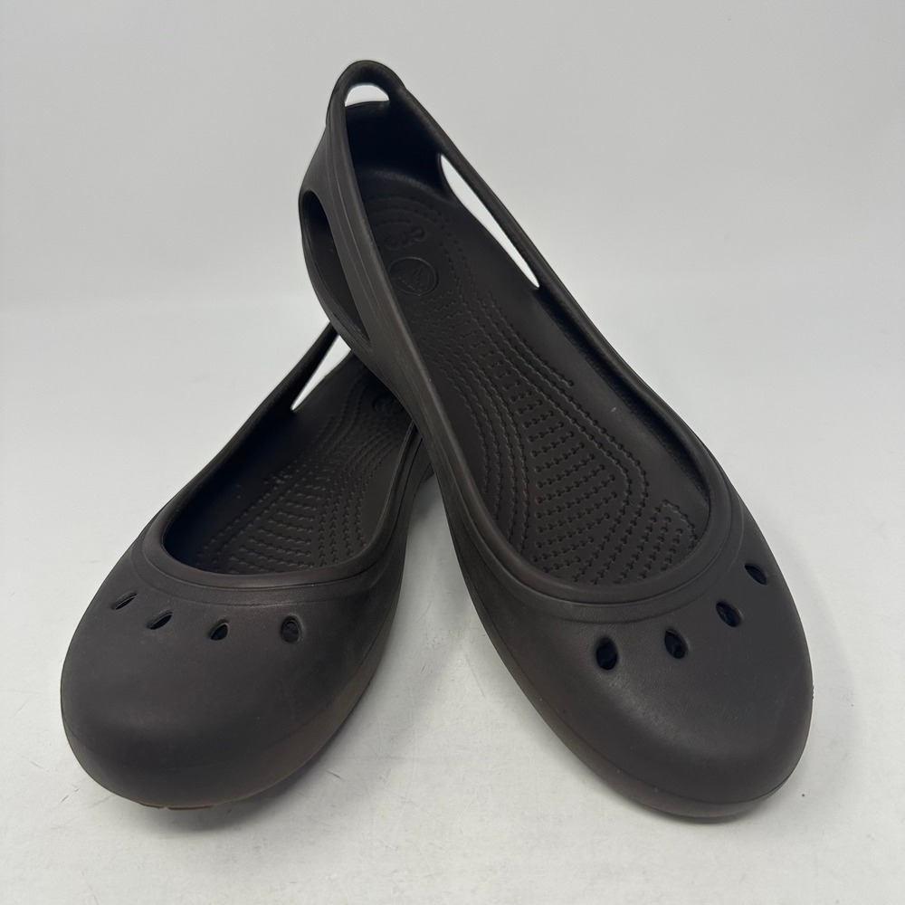 Crocs Flats Women 8 Brown Kadee Ballet Slip On Comfort Lightweight breathable